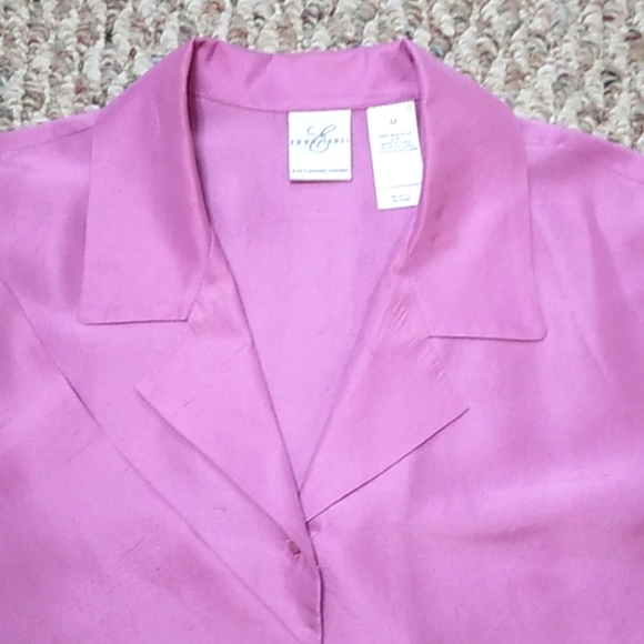 Emma James 100% silk lavender button down blouse - Picture 2 of 4